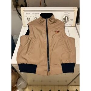 VTG Anheuser-Busch Vest Mens L, 42 Tan Fleece Lined Unitog Made USA Retro Puffer